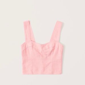Abercrombie & Fitch Linen-Blended Corset Top